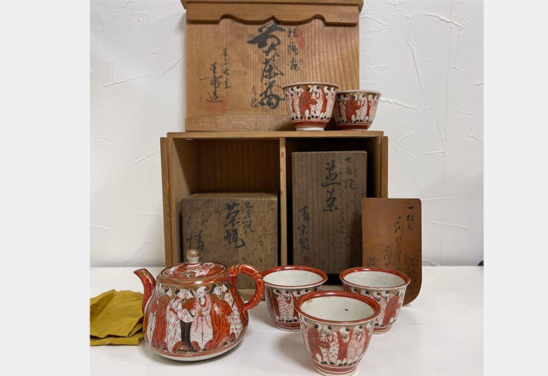 九谷焼 骨董品 茶碗&酒茶碗5客